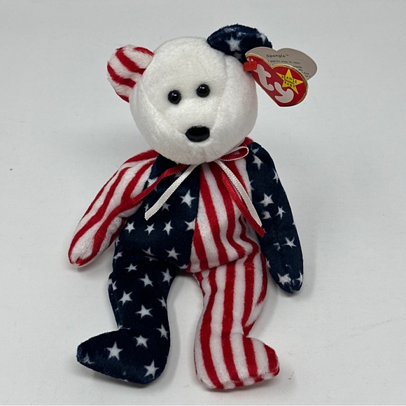 Lot of 4 Patriotic USA Unity Beanie Babies Bears Plush America Hero Spangle - Picture 9 of 16